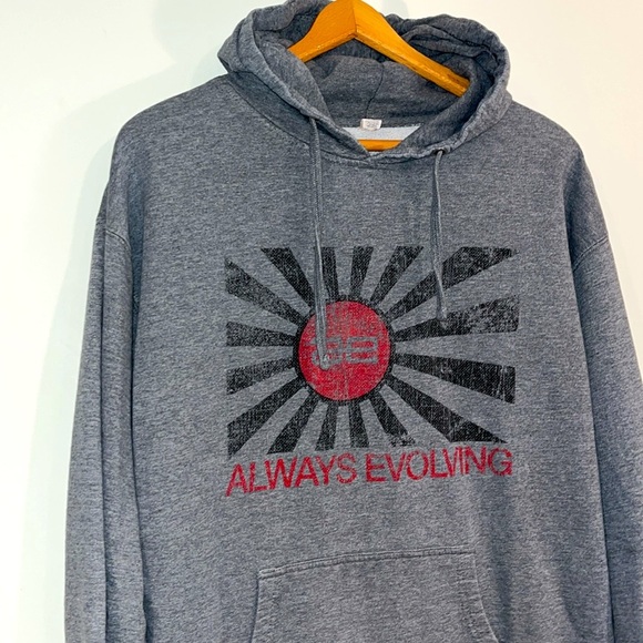 ALWAYS EVOLVING Paul Walker Distressed Flag Hoodie Throwback Logo Discontinued - Picture 1 of 7